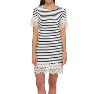 Tommy Hilfiger Striped Dress with Lace Trim Sz XL